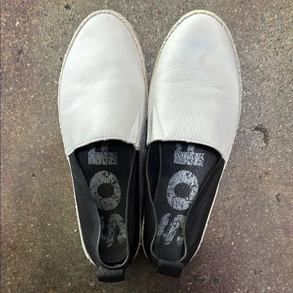 Sorel White and Black Espadrilles Sleek Slip-On